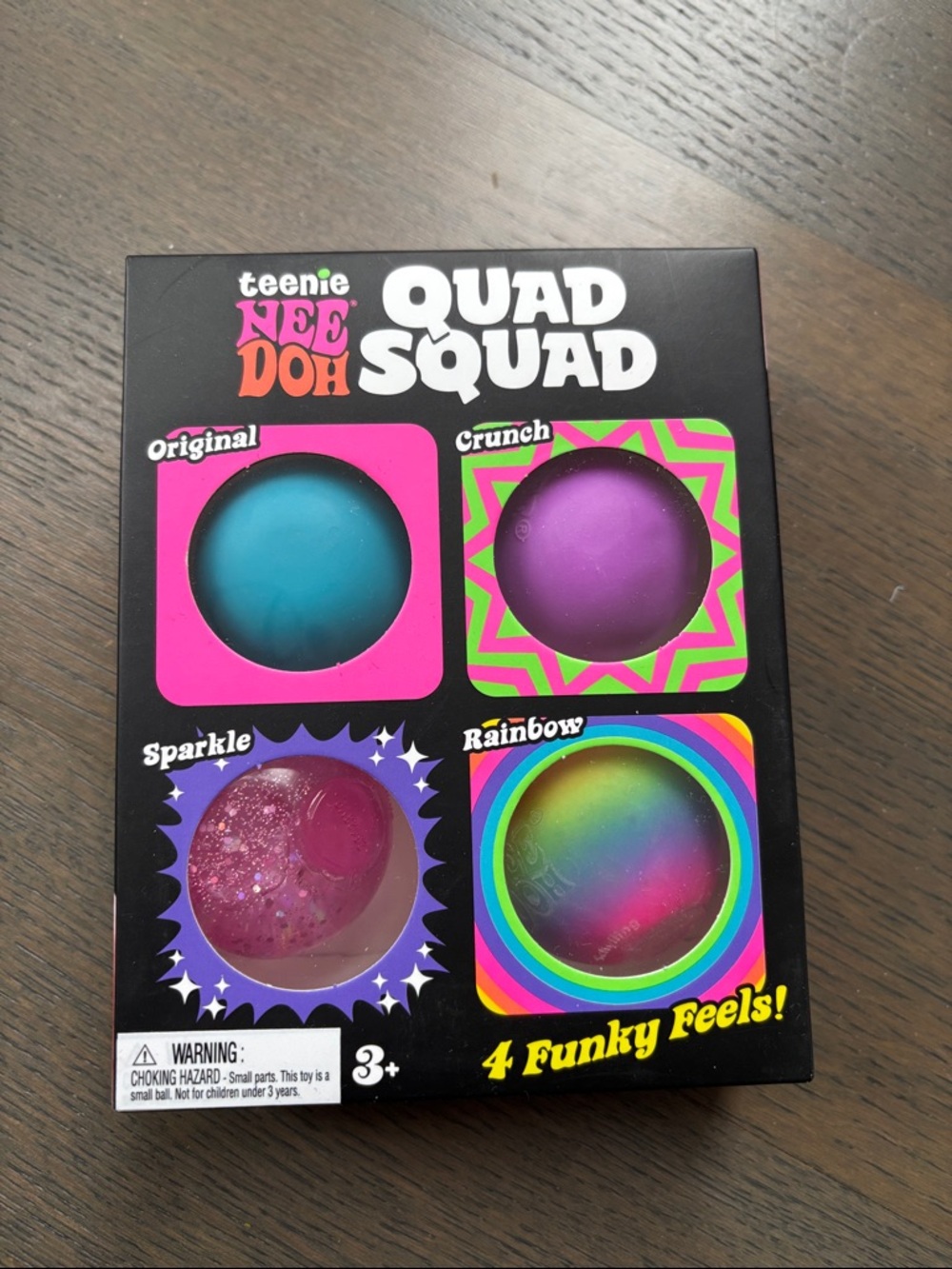 NeeDoh quad squad 4 pack Sensory Squish Balls Set - Multicolor